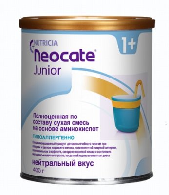Купить неокейт джуниор (neocate junior) гипоаллергенная сухая смесь с 1 года, 400г в Павлове