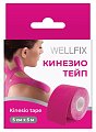 Купить бинт кинезио тейп веллфикс (wellfix) 5х5см розовый в Павлове