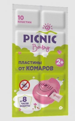 Купить пикник (picnic) baby пластинки от комаров, 10 шт в Павлове