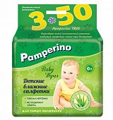 Купить pamperino (памперино) салфетки влажные детские, 50шт 3 упаковки в Павлове
