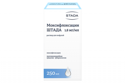 Купить моксифлоксацин-штада, р-р д/инф. 1.6 мг/мл фл 250мл (хемомонт д.о.о., черногория) в Павлове
