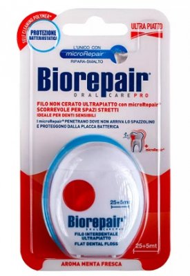 Купить биорепейр (biorepair) зубная нить ультратонкая для чувствительных десен без воска, 30м в Павлове
