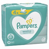 Купить pampers sensitive (памперс) салфетки влажные, 52шт (в комплекте 4 упаковки) в Павлове