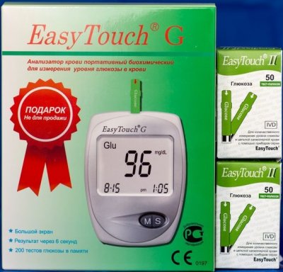 Купить тест-полоски easytouch (изи тач) глюкоза 100шт+глюкометр easytouch g (изи тач) в Павлове
