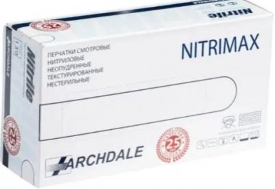 Купить перчатки archdale nitrimax смотровые нитриловые нестерильные неопудренные текстурные размер хs, 100 шт белые в Павлове