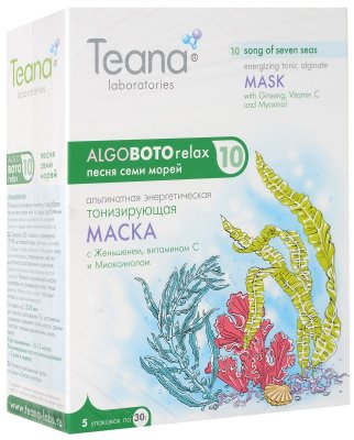 Купить тиана (teana) маска альгинатная песня семи морей тонизирующая с женьшенем витамином с и миоксинолом 30г, 5 шт в Павлове