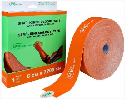 Купить лента (тейп) кинезиологическая sfm-plaster на хлопковой основе 5см х 3,2м оранжевый в Павлове