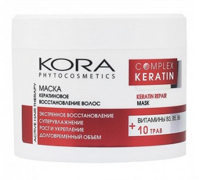 Купить kora (кора) маска кератиновое восстановление волос 300мл в Павлове