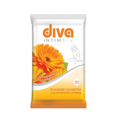 Купить diva (дива) салфетки влажные для для интимной гигиены с календулой, 20 шт в Павлове