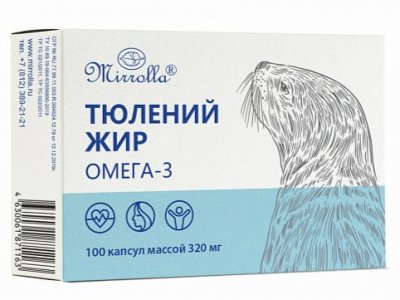 Купить тюлений жир мирролла (mirrolla), капсулы массой 320 мг 100 шт. бад в Павлове