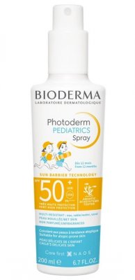 Купить bioderma photoderm рediatrics (биодерма фотодерм) спрей для лица и тела для детей солнцезащитный 200мл, spf50+ в Павлове