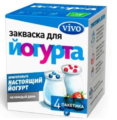 Купить vivo (виво) закваска для йогурта fit, пакетики 0,5г, 4 шт в Павлове
