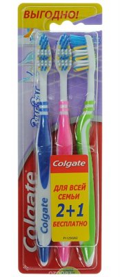 Купить колгейт (colgate) зубная щетка зигзаг средняя, 3 шт в Павлове