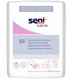 Seni (Сени) рукавица для мытья с непроницаемой пленкой внутри, 50шт
