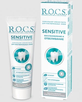 Купить рокс (r.o.c.s) зубная паста сенситив восстановление и отбеливание, 94г в Павлове