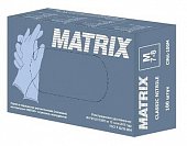 Купить перчатки matrix смотровые нитриловые нестерильные неопудренные текстурированные на пальцах размер m, 50 пар, голубые в Павлове