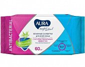 Купить aura (аура) салфетки влажные антибактериальные тропик коктейль 60шт в Павлове