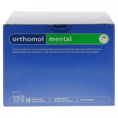 Купить orthomol mental (ортомол ментал), саше (порошок+капсулы 3шт), 30шт бад/на 30 дней в Павлове