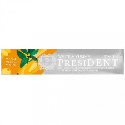 Купить президент (president) зубная паста white&yummy манго-мусс с мятой 75мл в Павлове