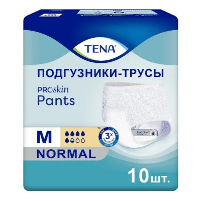 Купить tena (тена) подгузники-трусы, proskin pants normal размер м, 10 шт в Павлове
