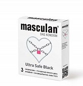 Купить masculan (маскулан) презервативы утолщенные черного цвета black ultra safe 3шт в Павлове