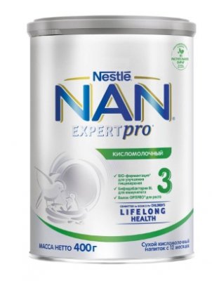 Купить nan 3 (нан) кисломолочный смесь сухая для детей с12 месяцев, 400г в Павлове