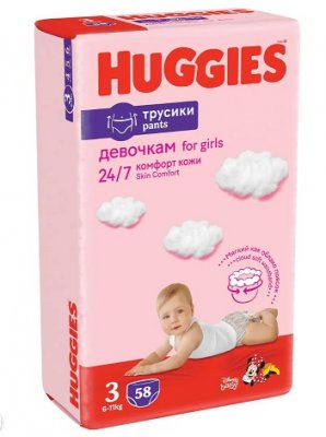 Купить huggies (хаггис) трусики 3 для девочек, 7-11кг 58 шт в Павлове