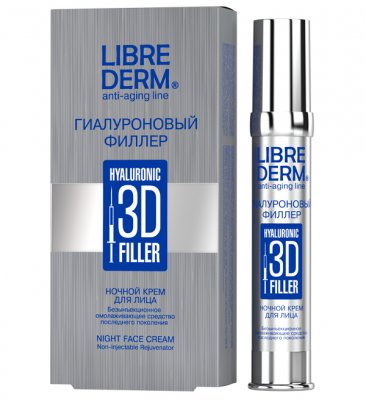 Купить librederm (либридерм) гиалуроновый 3д филлер крем ночной для лица, 30мл в Павлове