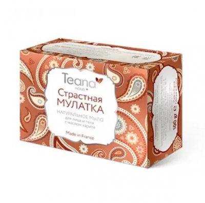 Купить тиана (teana) мыло для сухой кожи лица и тела с маслом карите страстная мулатка, 100г в Павлове