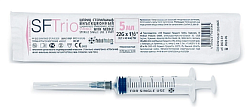 Шприц 3мл SFTrio трехдетальный стерильный с иглой 22G (0,7х40 мм), 1шт
