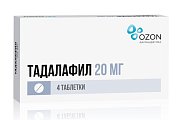 Купить тадалафил, таблетки, покрытые пленочной оболочкой 20мг, 4 шт в Павлове