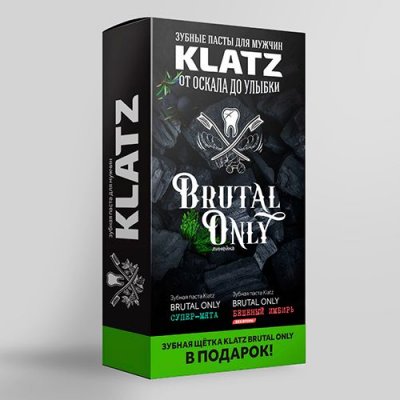 Купить klatz (клатц) набор для мужчин зубная паста мята 75мл+зубная паста имбирь 75мл+зубная щетка жесткая в Павлове