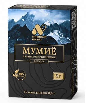 Мумие алтайский нектар, пластины массой 6г, 15 шт БАД