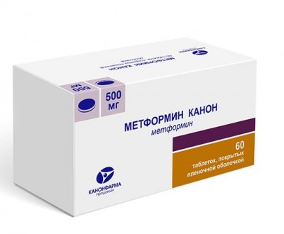 Купить метформин-канон, таблетки, покрытые пленочной оболочкой 500мг, 60 шт в Павлове