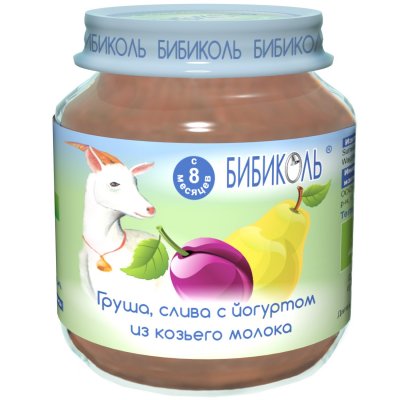Купить бибиколь пюре груша/слива/йогурт 125г в Павлове