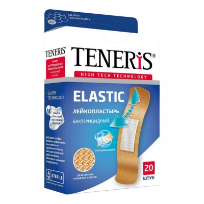 Купить пластырь teneris elastic (тенерис) бактерицидный ионы ag тканевая основа, 20 шт в Павлове