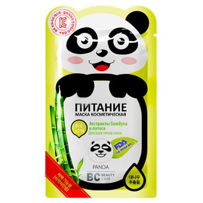 Купить биси бьюти кэйр (bc beauty care) маска тканевая для лица питательная панда 25мл в Павлове