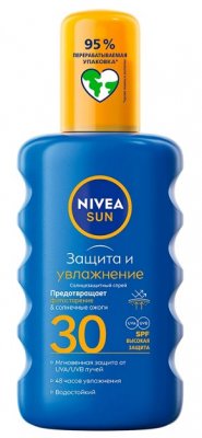 Купить nivea (нивея) sun спрей солнцезащитный защита и увлажнение, 200мл spf30 в Павлове