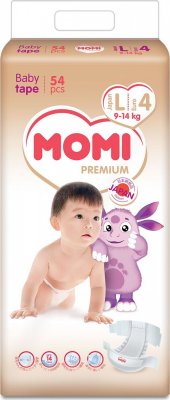 Купить momi premium (моми) подгузники детские, размер l 9-14кг, 54 шт в Павлове