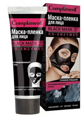 Купить compliment black mask (комплимент) маска-пленка для лица co-enzymes, 80мл в Павлове