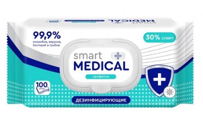 Купить smart medical (смарт медикал) салфетки влажные дезинфицирующие 100шт в Павлове
