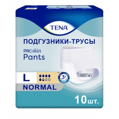 Купить tena proskin pants normal (тена) подгузники-трусы размер l, 10 шт в Павлове