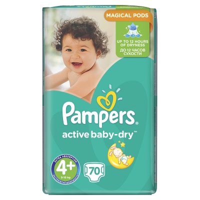 Купить pampers active baby (памперс) подгузники 4+ макси+ 10-15кг, 70шт в Павлове