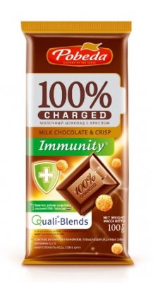 Купить charged immunity (чаржед), шоколад молочный с крипсом, 100г в Павлове