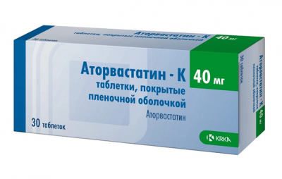 Купить аторвастатин-к, таблетки, покрытые пленочной оболочкой 40мг, 30 шт в Павлове