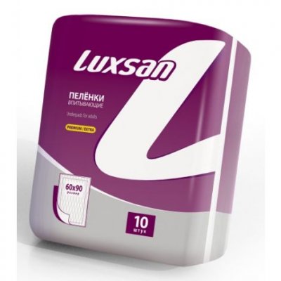 Купить luxsan (люксан) пеленки впитывающие премиум экстра 60х90см, 10 шт в Павлове