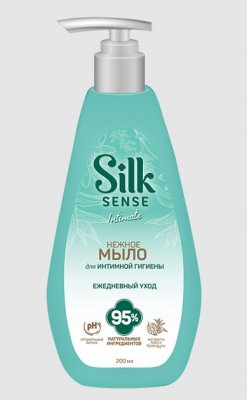 Купить silk sense (силк сенс) мыло нежное для интимной гигиены с экстрактом алоэ и календулы, 190 мл в Павлове