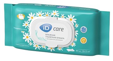 ID Care (Айди) бумага туалетная влажная с экстрактом ромашки 80 шт.