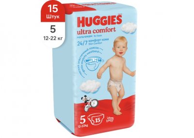 Купить huggies (хаггис) подгузники ультра комфорт для мальчиков 12-22кг 15шт в Павлове