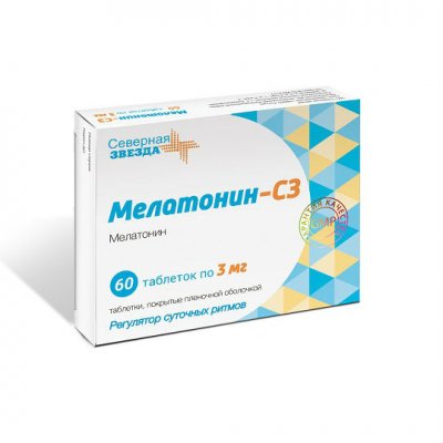 Купить мелатонин-сз, таблетки, покрытые пленочной оболочкой 3мг, 60 шт в Павлове